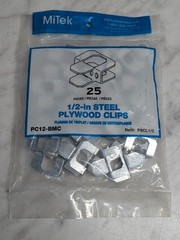 MiTek Lumber Connectors 1/2″ Steel Plywood Clips 25 Pieces PC12-BMC