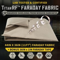 Mission Darkness TitanRF Faraday Fabric Kit 1 Yard (44in W x 36in L), Silver