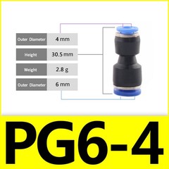 Unequal Push in Straight Reducing Connector PG Plastic Pneumatic to Fittings