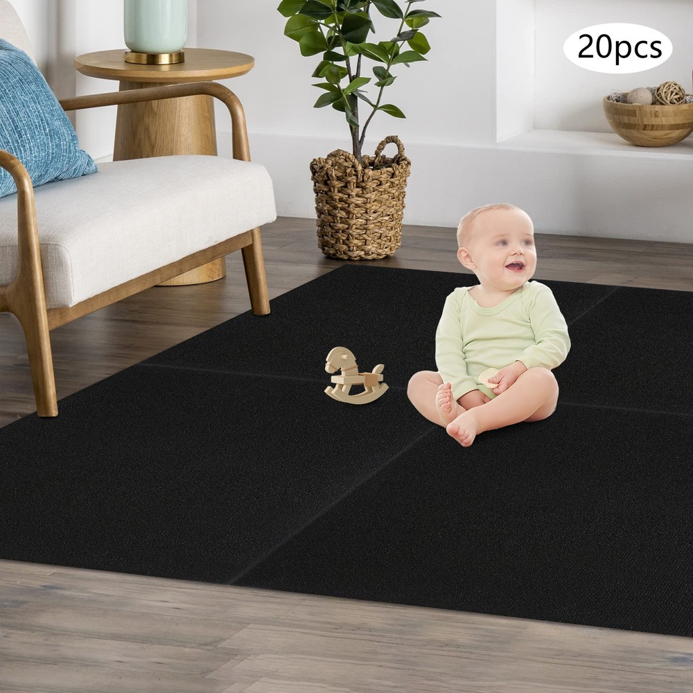 20Pcs Square Carpet Peel and Stick Floor Carpet Self-Adhesive Carpet 23.6*23.6in