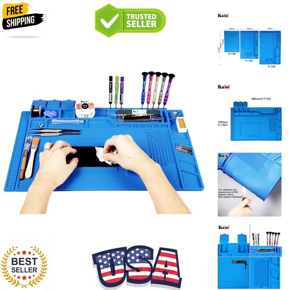 Heat Insulation Silicone Repair Mat with Scale Ruler and Screw Position for S…