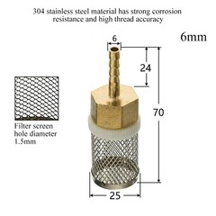 Strainer Check Valve Hose Barb Pump Fuel Filter Mesh 6mm~10mm 1/4″ 5/16” 3/8”