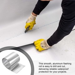 8in x 3.3ft Aluminum Flashing Roll, 0.15mm Metal Roof Panels for House Repair