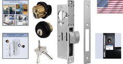 Storefront Door Lock Commercial Mortise Hook Bolt, Solid Brass Cylinder with …
