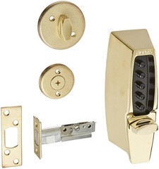 Kaba Ilco 710803 2-3/8″ Backset Simplex Light Commercial Keyless Lock Bright Bra