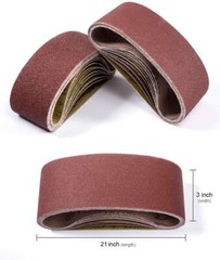 5/10/20PCS 3×21 Sanding Belts Aluminum Oxide Cloth Back Belt Sander Abrasive
