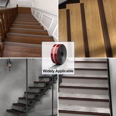 Pluden Heavy-Duty 40ft Vinyl Rubber Non-Slip Self Adhesive Stair Edge Trim