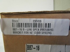 Qty (24) Cooper B-Line BB7-16 Stud Spacing Open Box Mounting Prefabe Bracket 16″