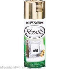 (6)-11 Oz RustOleum Brilliant Gold Reflective Metallic Spray Paint 1910-830