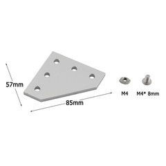 2020 Series L Shape Joint Plate Bracket Kit,4pcs Joint Plate,20pcs M5 T-Slot …