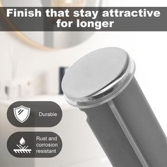 2pcs Bathroom Sink Pop Up Stoppers, Chrome Plug Medium, Gray