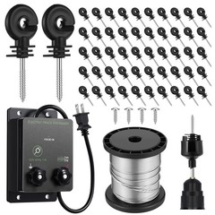 MorningRo 2-Mile 5000V 0.1Joule Electric Fence for Preventing Animals 250ft