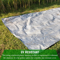 – Dura Skrim String Reinforced White Plastic Sheeting – 6 Mil – (10′ X 25′) – Re