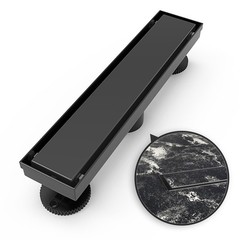 WEBANG 12 Inch Linear Shower Drain Rectangular Floor 12 Inch, Matte Black