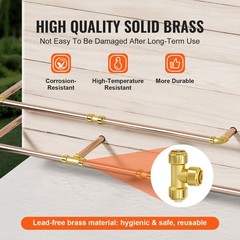 Pipe Fittings 1/2″ X 1/2″ X 1/2″ 12PCS Push-Fit Tees Brass Fittings