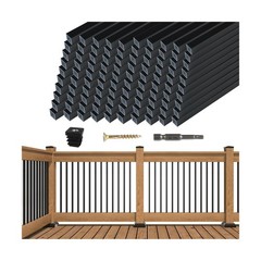 Muzata 100Pack 36″ x3/4″ Aluminum Deck Balusters Square Baluster Deck Railing…