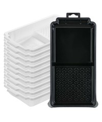 4in Paint Tray Set with 10 Disposable Liners Plastic Roller Paint Pan Kit