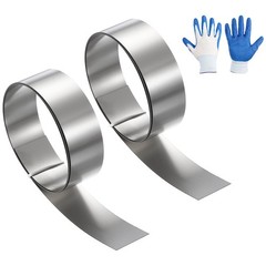 2 Pcs 0.6in x 3.3ft Stainless Steel Flashing Roll, 0.1mm Metal Roof Panels