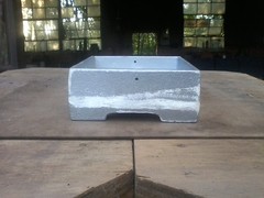 Post Base, Anchored, 6×6,Heavy Cast Aluminum, Mill, MADE IN USA