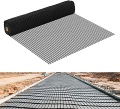 Fiberglass Geogrid Roll 4Ft X 164Ft, 50KN Ground Stabilization Grid for Retainin