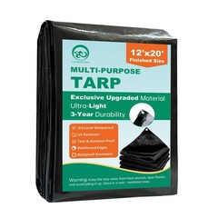 Tarp, 12x20FT Lightweight but Durable Tarp Waterproof with Metal Grommets & R…