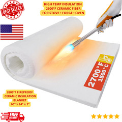 Ceramic Fiber Insulation Blanket 60x24x1 2600°F Fireproof Stove Oven Forge
