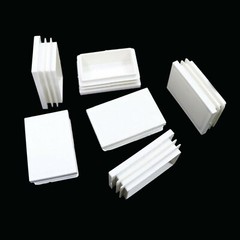 White Plastic Rectangle Blanking End Caps Cap Tube Pipe Inserts Plug Bung Steel