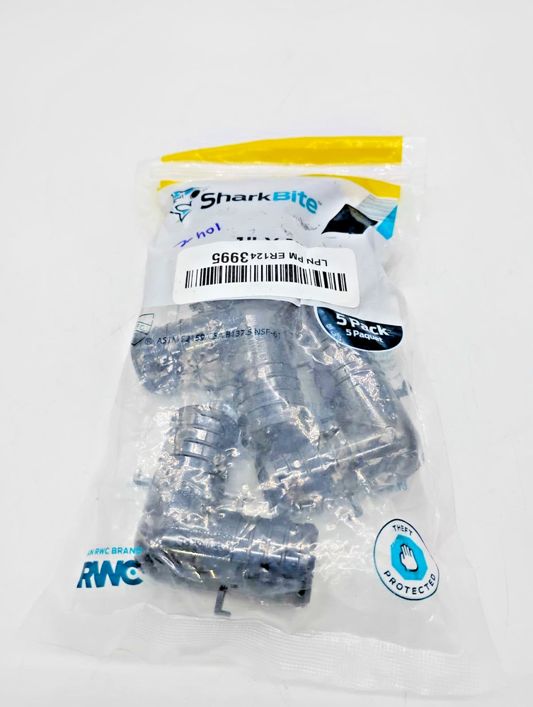 SharkBite 1 Inch Poly Crimp 90 Degree Elbow Fitting Pack of 5 PEX PE-RT UP260A5