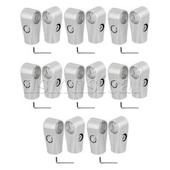 16 Pcs T Tube Connectors Clamp for DIY Furniture 1 Inches ID Silver