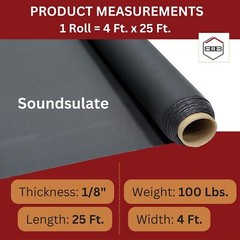 Soundsulate 1 lb Mass Loaded Vinyl Soundproofing, MLV, Noise Barrier
