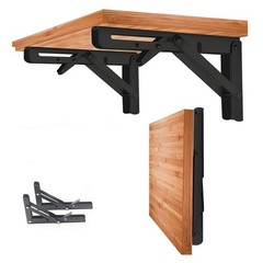 Hniuyun 2Pcs Folding Shelf Brackets, Heavy Duty Stainless Steel Shelf Bracket…