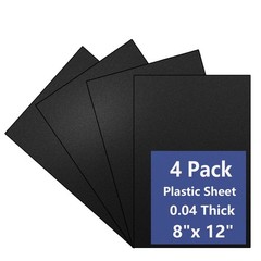 4 Pack Black Plastic Sheets 8x12x0.04 in Flexible High Tensile Plastic Sheets…