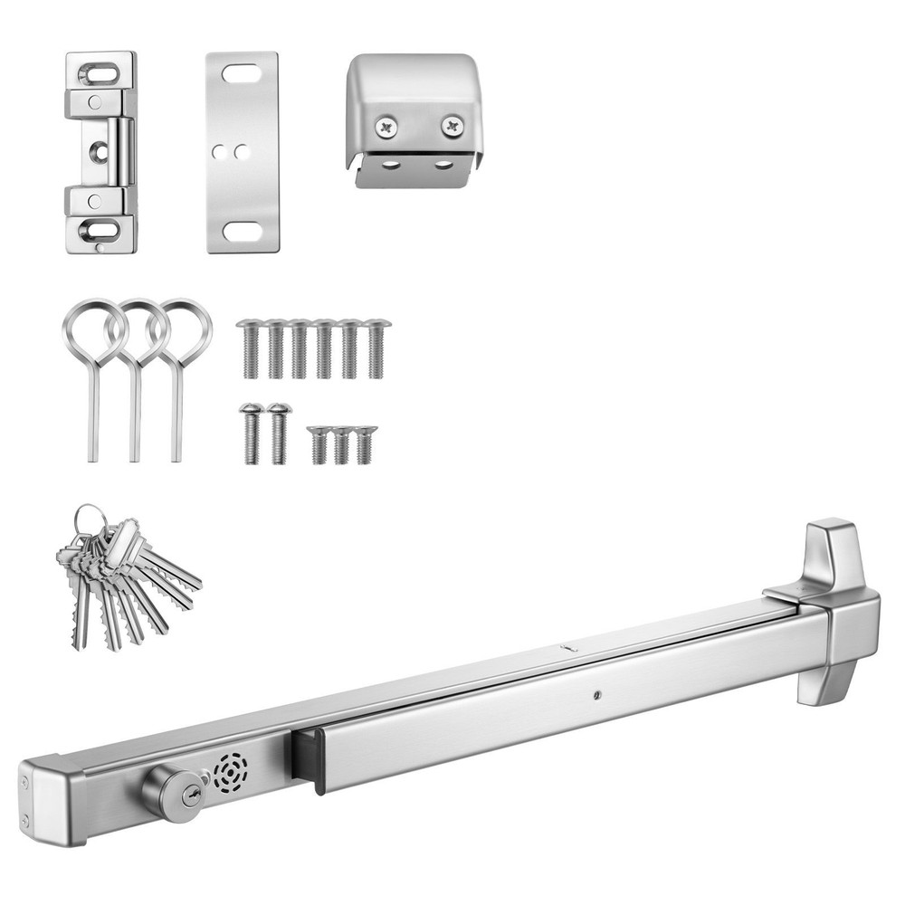 Stainless Steel Panic Bar Exit Device with Auto Alarm, 31″ for Wood or Metal