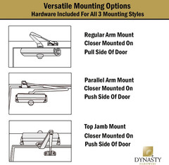 Door Closer, Grade 1 Heavy Duty Commercial Hydraulic Closer, Self-Closing, Adjus