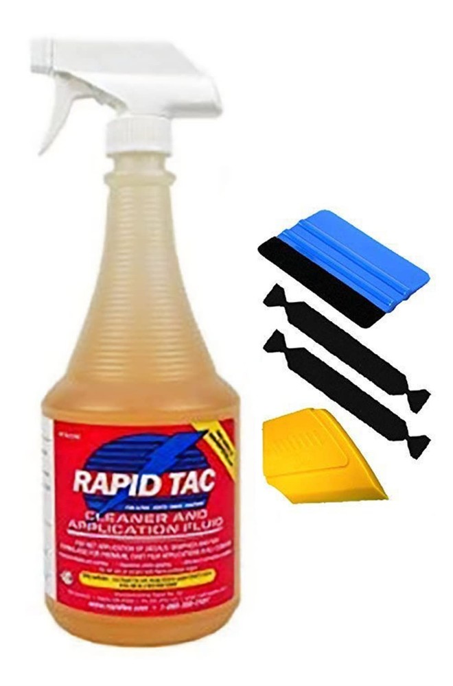 RapidTac Vinyl Wrap Application Fluid 32oz Spray Bottle 32 oz + tools, Yellow