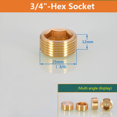 Brass Blanking Plug Pipe End Cap 1/8″ 1/4″ 3/8″ 1/2″ 3/4″ 1″ 2″ BSP Male Thread