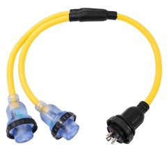 NEMA L5-30P to 2 Outlet L5-30R Y Splitter STW 3 L5-30P/2 Port