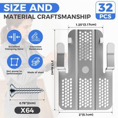 32 Pack Drywall Repair Clip, Drywall Clips Repair with 64 Screws Fits 1/2″ an