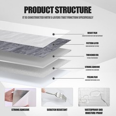Chejiaye 22pc Marble Peel & Stick Backsplash Waterproof Wall Panels