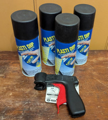Pack of 4 Plasti Dip 11 oz Aerosol Cans, BLACK, w/ Bonus Cangun Tool