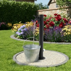 2-Outlets Outdoor Water Column Faucet Floor Mount Column Faucet Garden Faucet