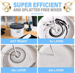 Paint Mixer for Drill, 1-5 Gallon Bucket, Paint Stirrer for Drill, Zinc Plated,