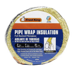 3 In. X 25 Ft. Foil Backed Fiberglass Pipe Wrap Insulation