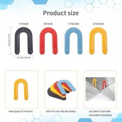 400PCS Plastic Shims & Tile Spacers | Leveling U Shaped, 1/16” to 1/4” Sizes