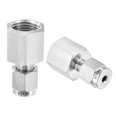 Compression Tube Fitting 1/4NPT Female Thread 1/8″ Tube OD Stainless Steel 2Pcs