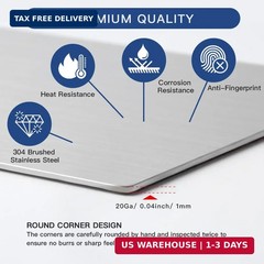 304 Brushed Stainless Steel Sheet Gap Filler, Metal Trim Strip for Wall Oven/Mic