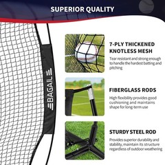 BAGAIL 7×7 ft Baseball & Softball Practice Net with Bow Frame for Batting, Hi…