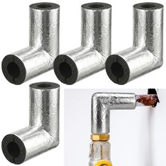 Frienda 4 Pack 1 Inch Pipe Insulation Foam Tube Elbow 1 Inch, Foil