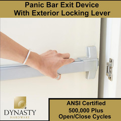 Heavy-Duty Emergency Push Bar Exit Device with Lever Handle – Aluminum Design