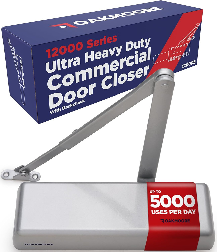 Heavy Duty Automatic Door Closer, ADA Compliant, Hydraulic Soft Close, Silver